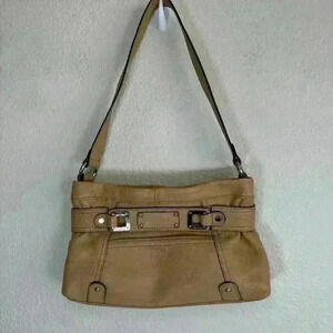 Tignanello Shoulder Bag Purse Handbag Genuine Leather Tan Brown